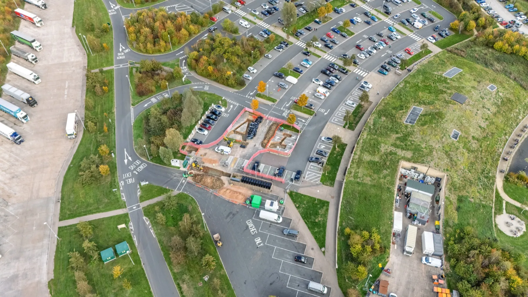 Gloucester Services southbound, EV charging hub
