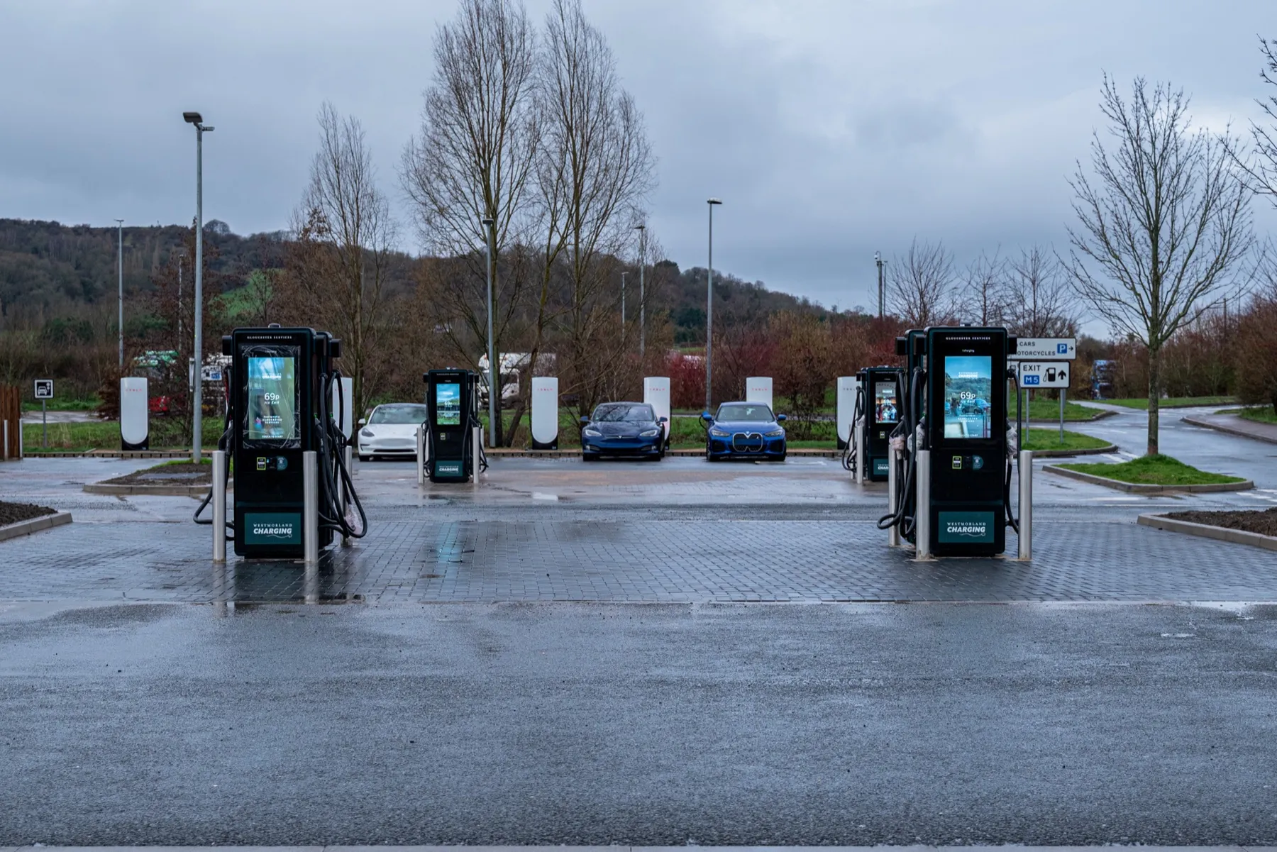 Gloucester Services southbound, EV charging hub