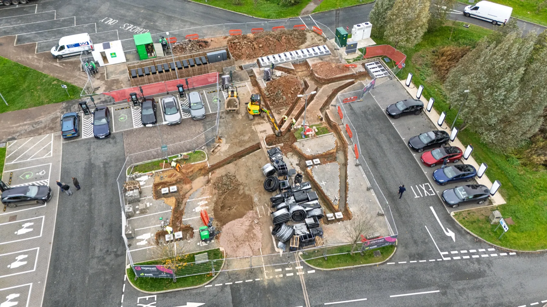 Gloucester Services southbound, EV charging hub