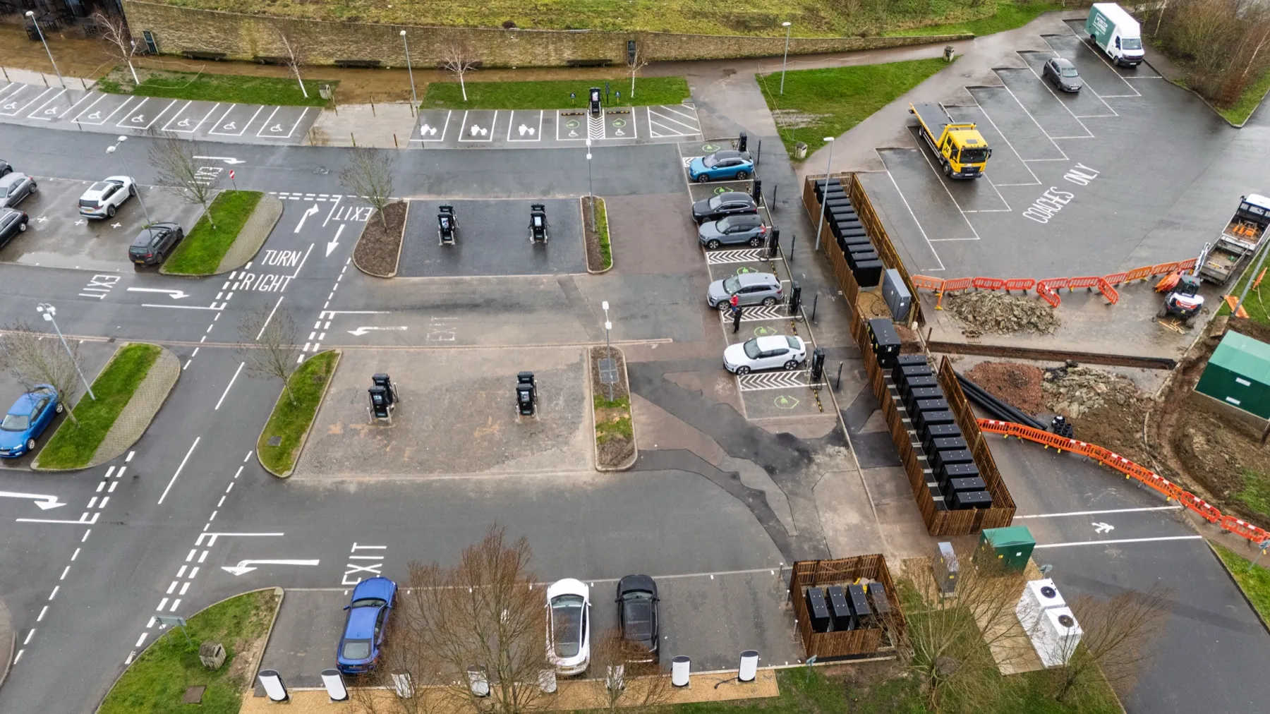 Gloucester Services southbound, EV charging hub