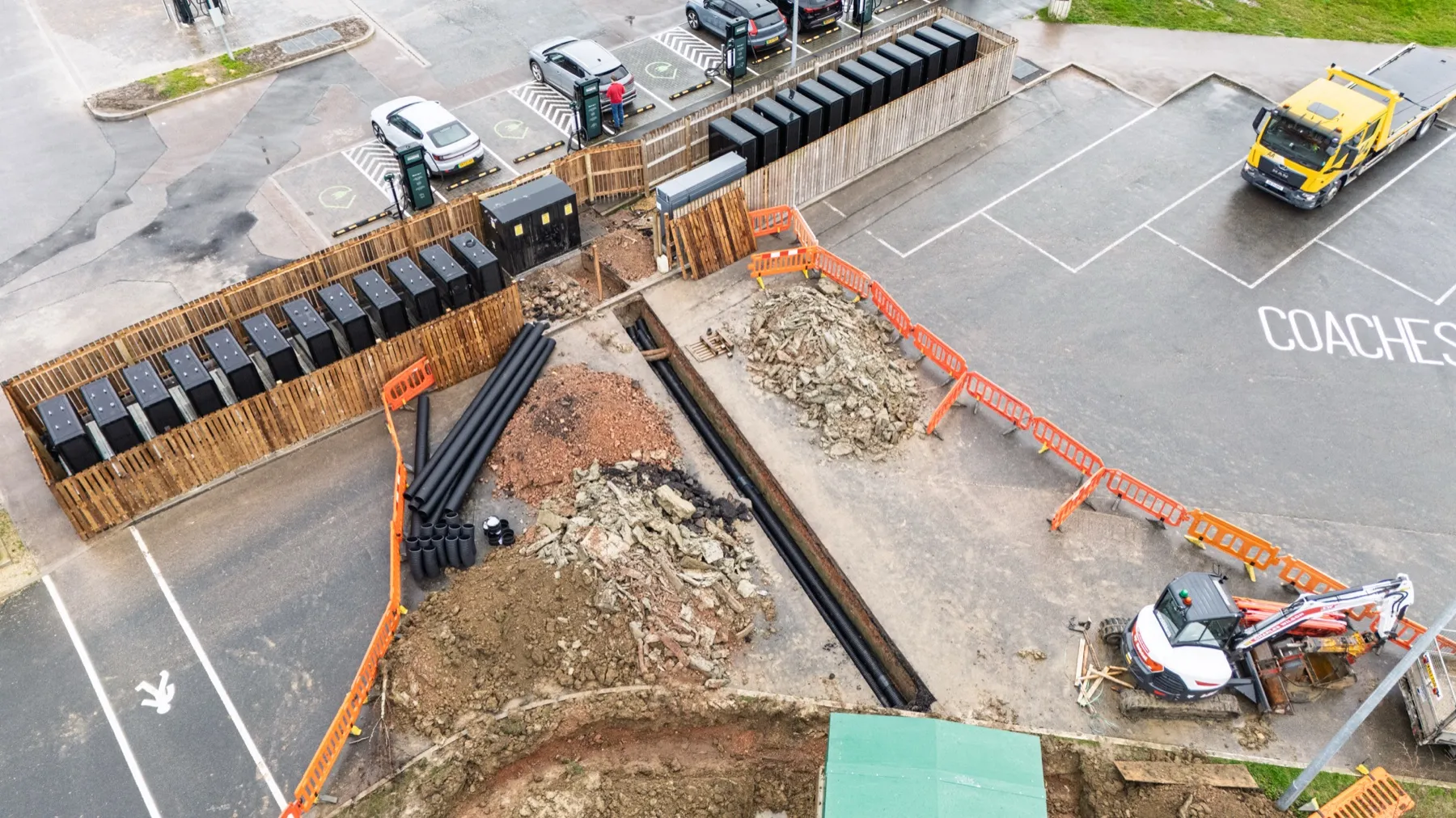 Gloucester Services southbound, EV charging hub