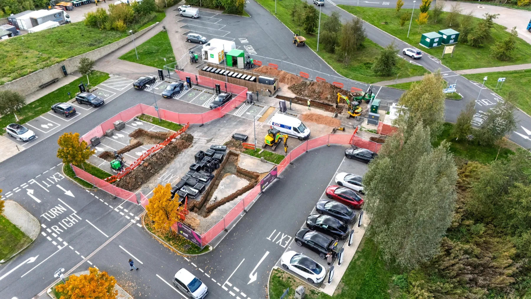 Gloucester Services southbound, EV charging hub