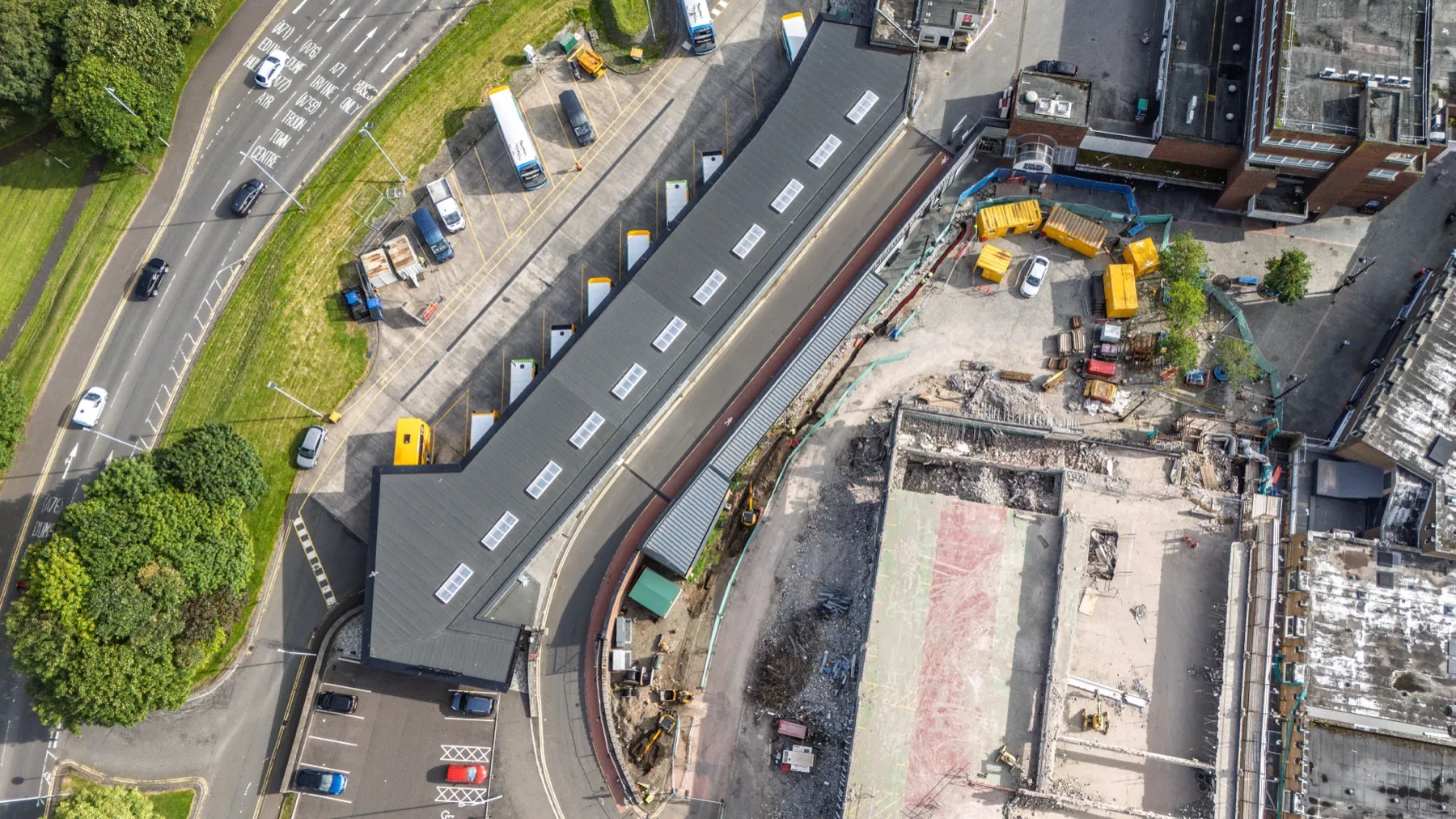 Kilmarnock Bus Station, depot charging & HV cable installation