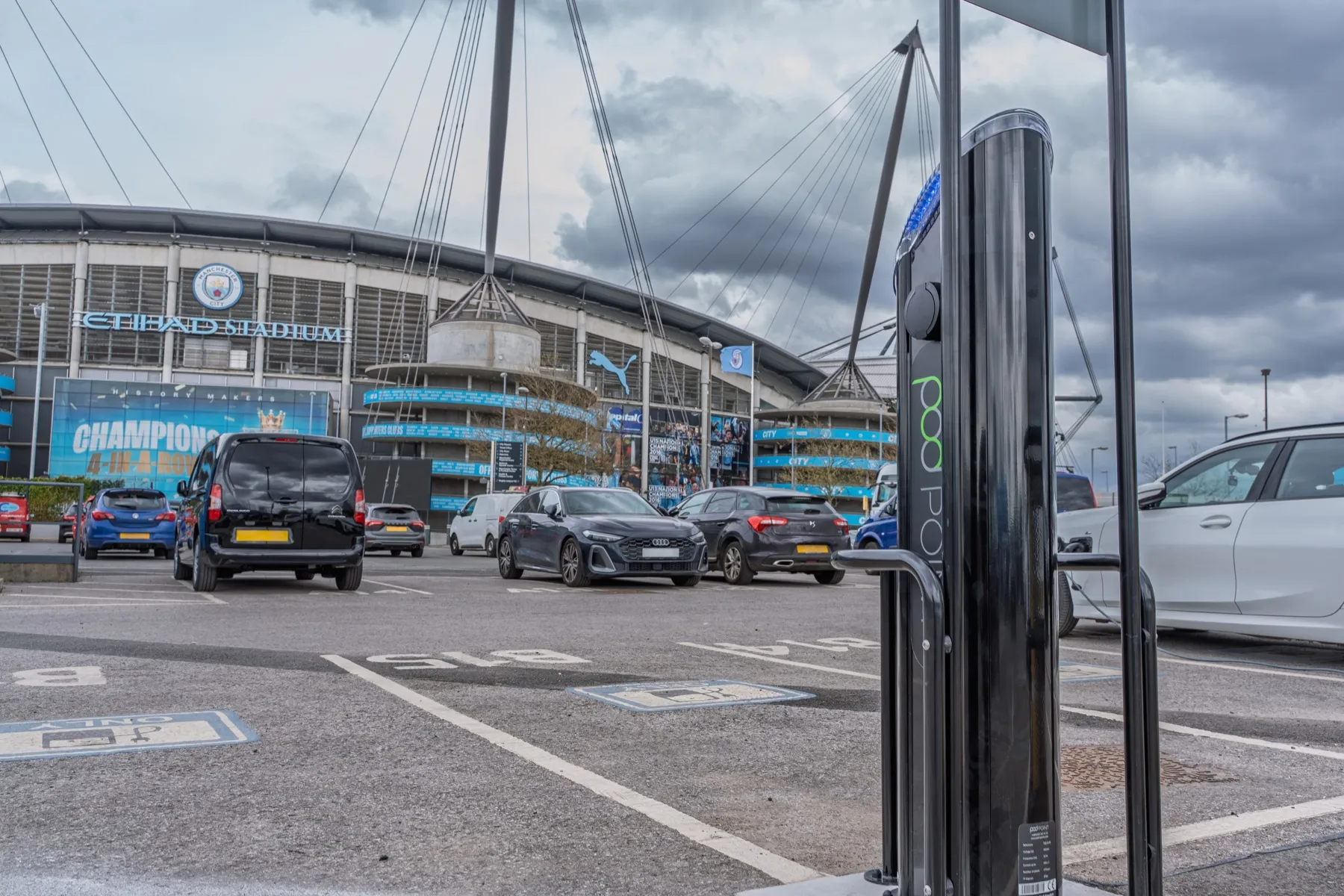 Manchester Etihad Stadium, workplace EV charging