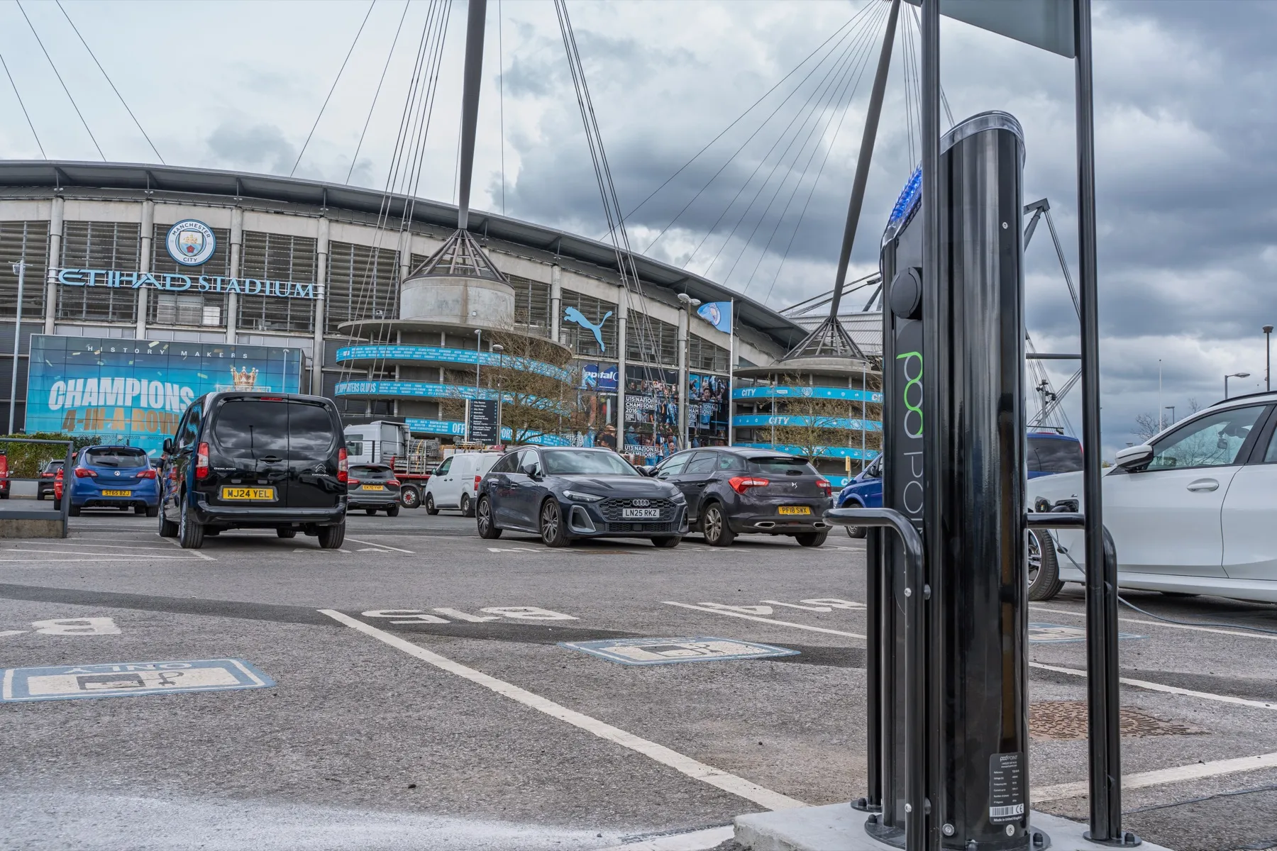 Manchester Etihad Stadium, workplace EV charging