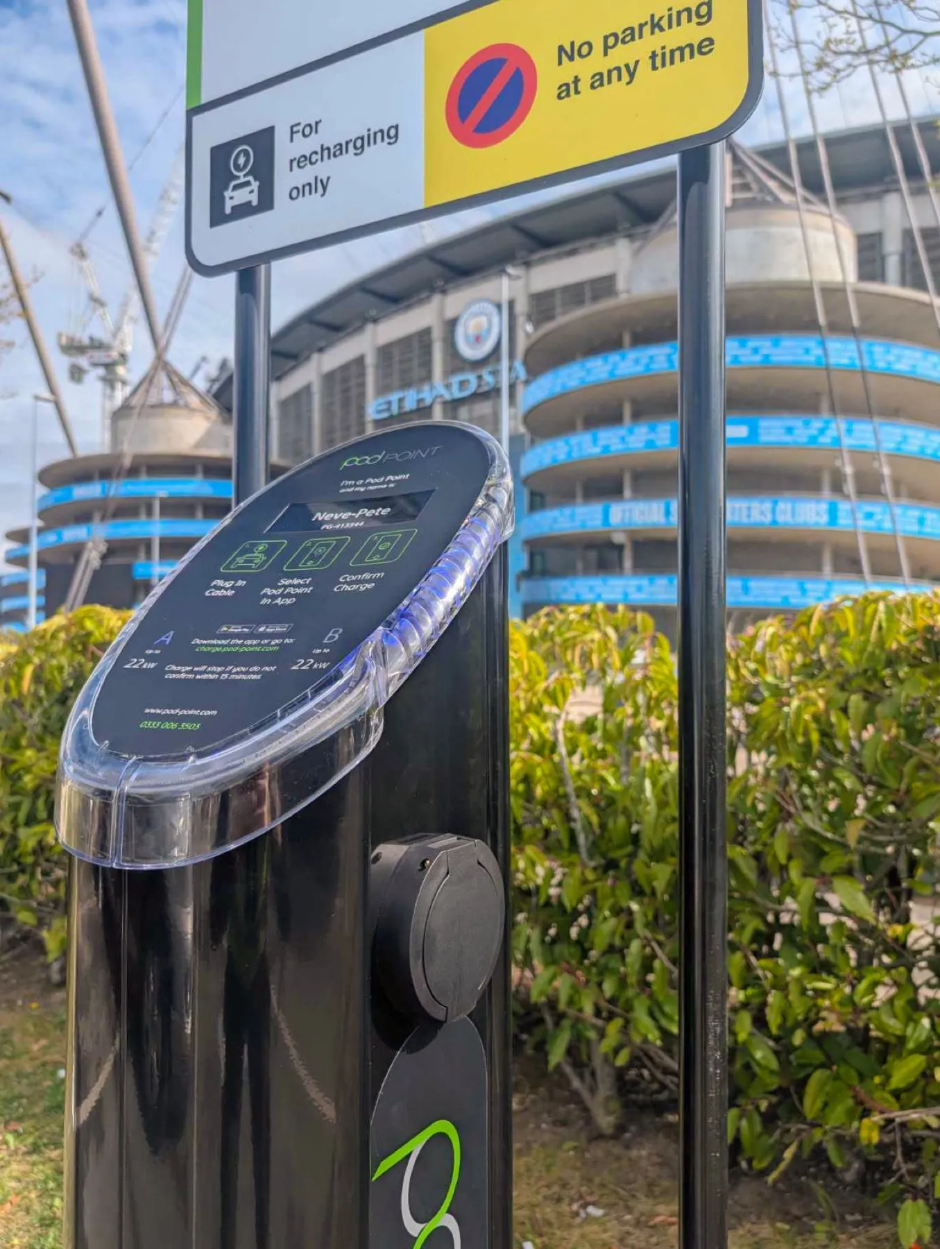 Manchester Etihad Stadium, workplace EV charging