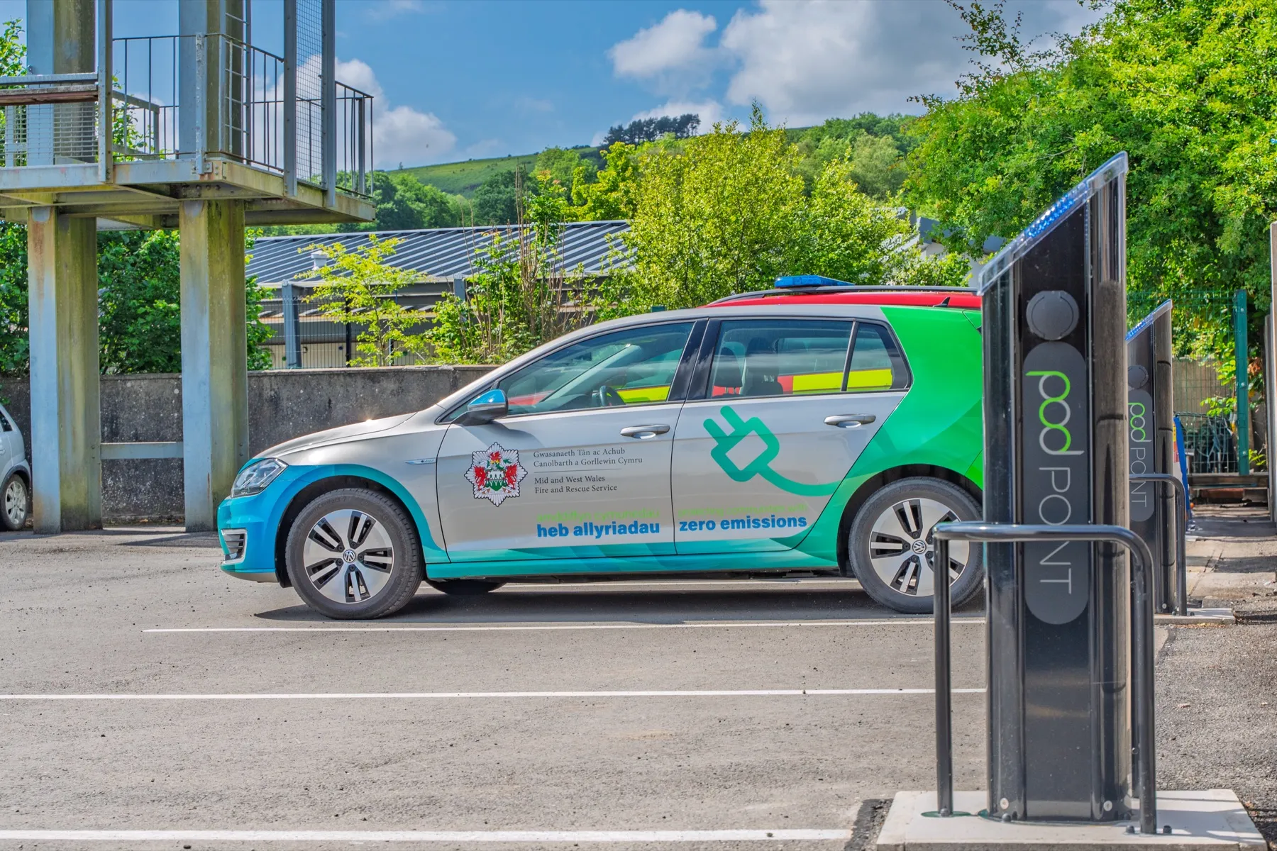 Mid & West Wales Fire and Rescue, EV charging