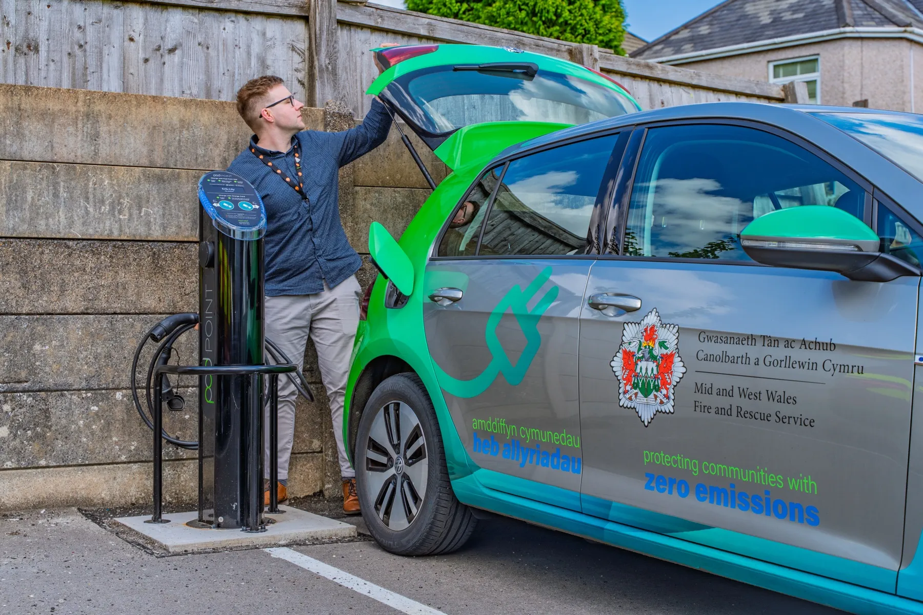 Mid & West Wales Fire and Rescue, EV charging
