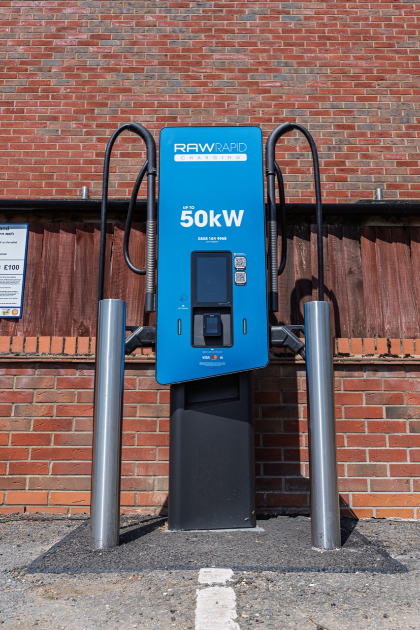 RAW Rapid 50kW charger at The Hart, Northampton