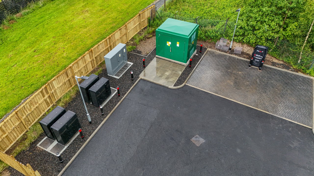 Feeder pillar and ultra-rapid chargers at David Lloyd Renfrew